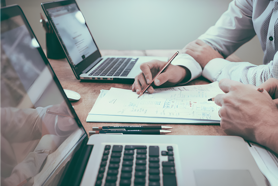 Team working on innovative technology